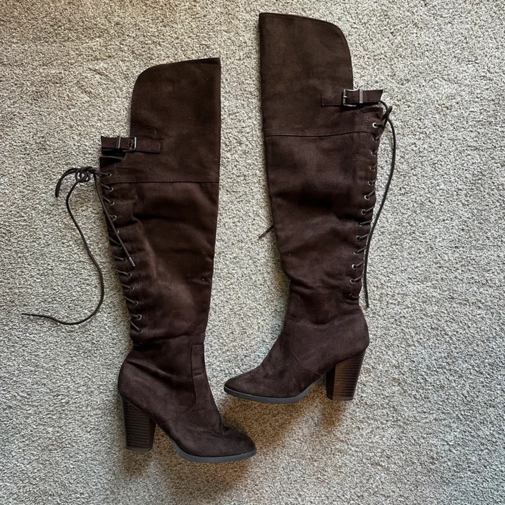 Elegant Dark Brown Over-the-Knee Boots
